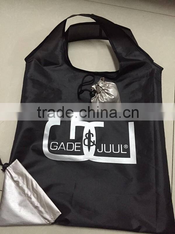 Reusable Nylon Foldable Shopping Bag, promotion Nylon Bag Fold in Small Pouch