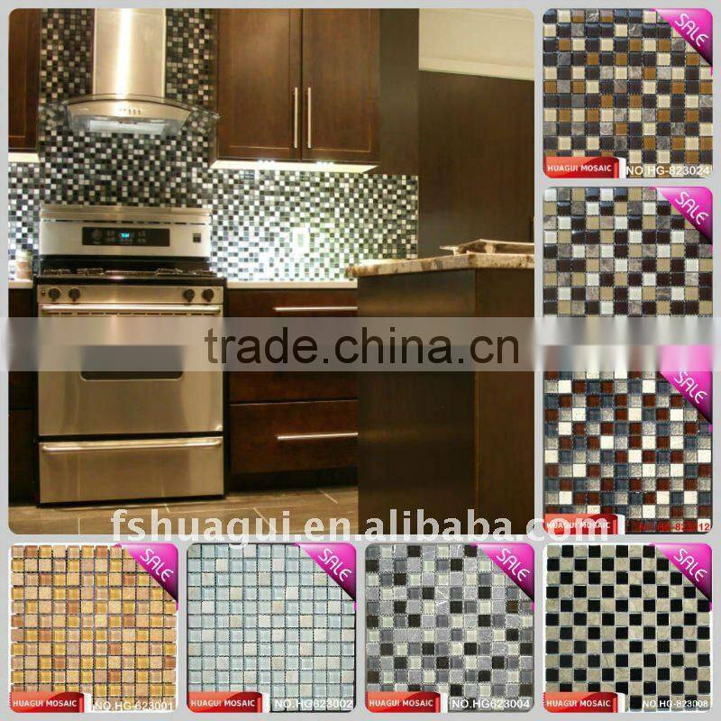 Light emperador marble mosaic hallway tiles 15*48*8mm HG-CDT386