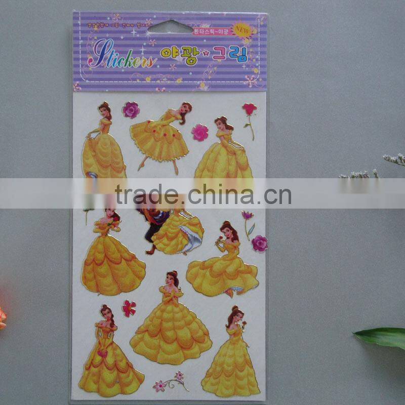 2015 new beauty girl laser sticker with golden outline