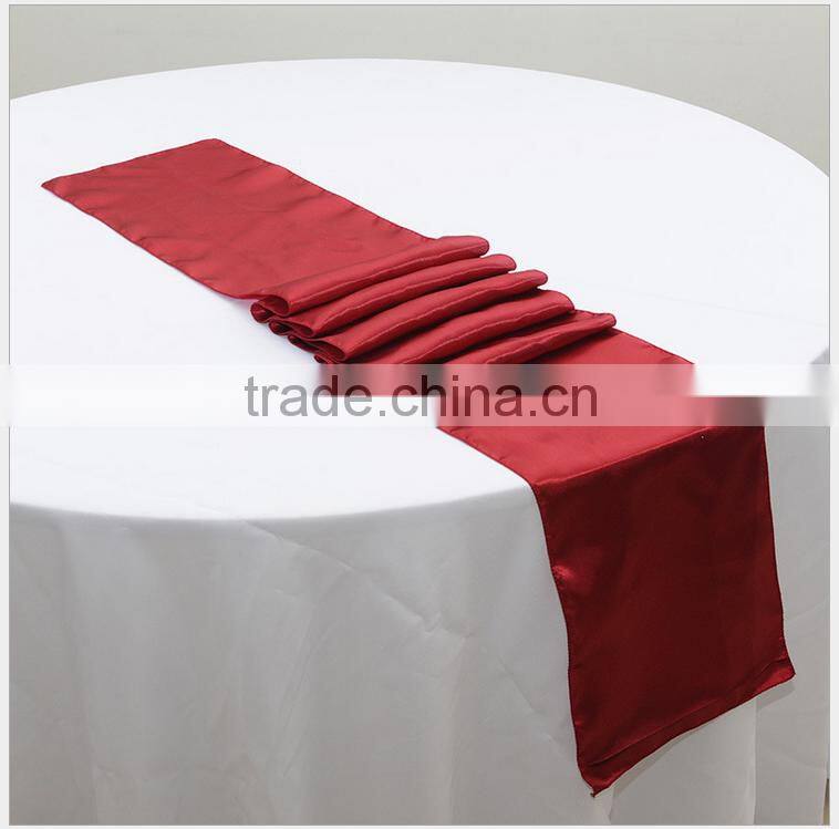 2015New banquet wholesale black fancy shiny satin table runner