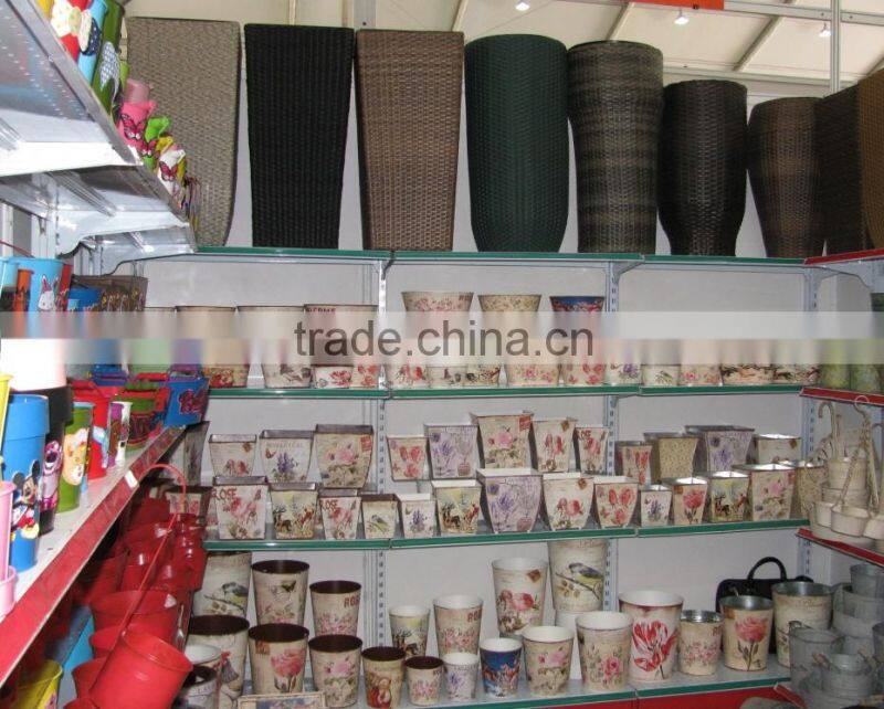 Simple Wooden Design Christmas Decoration Garden Outdoor Metal Bark Flower Pot for 2016 Christmas Square Metal Bark Flower Pot