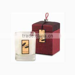 high quality scented soy candle in black glass jar with box