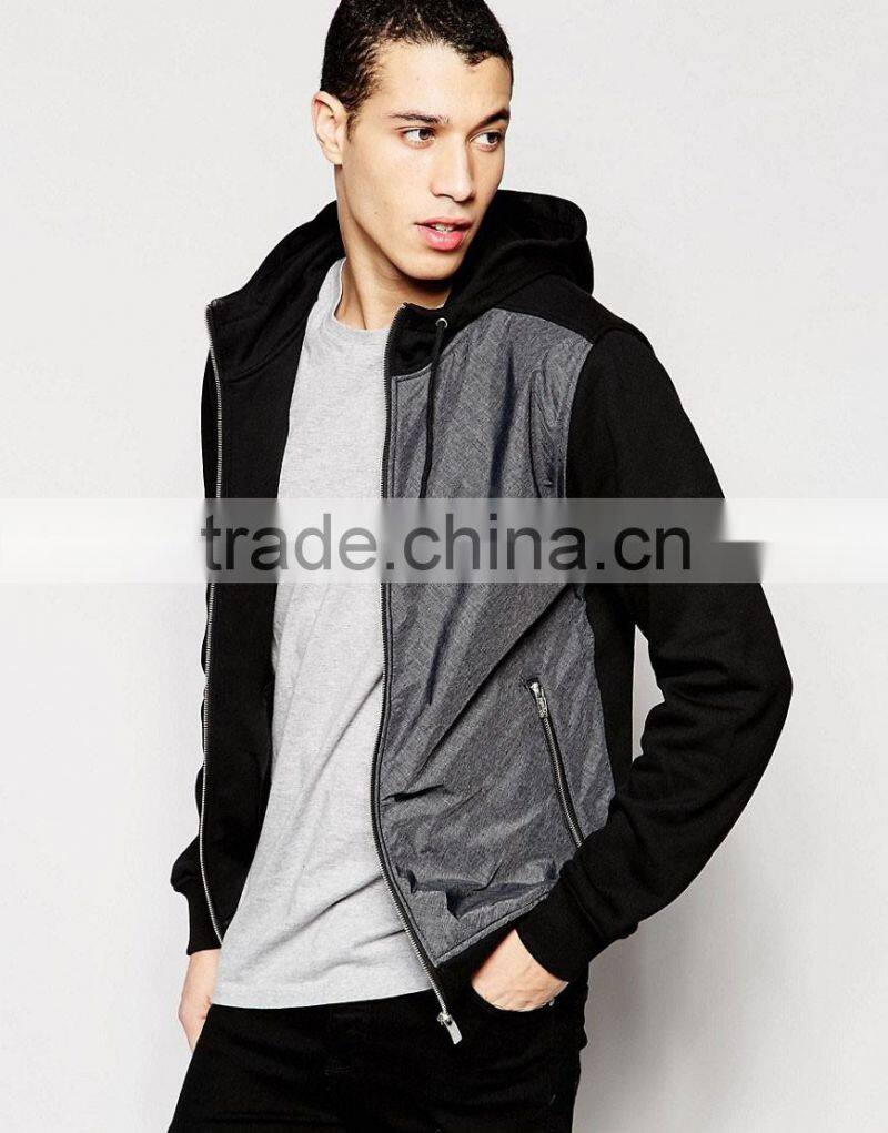 Daijun full zip with zipper on the pocket men cheap custom tone good quality 100% cotton oversized hoodie