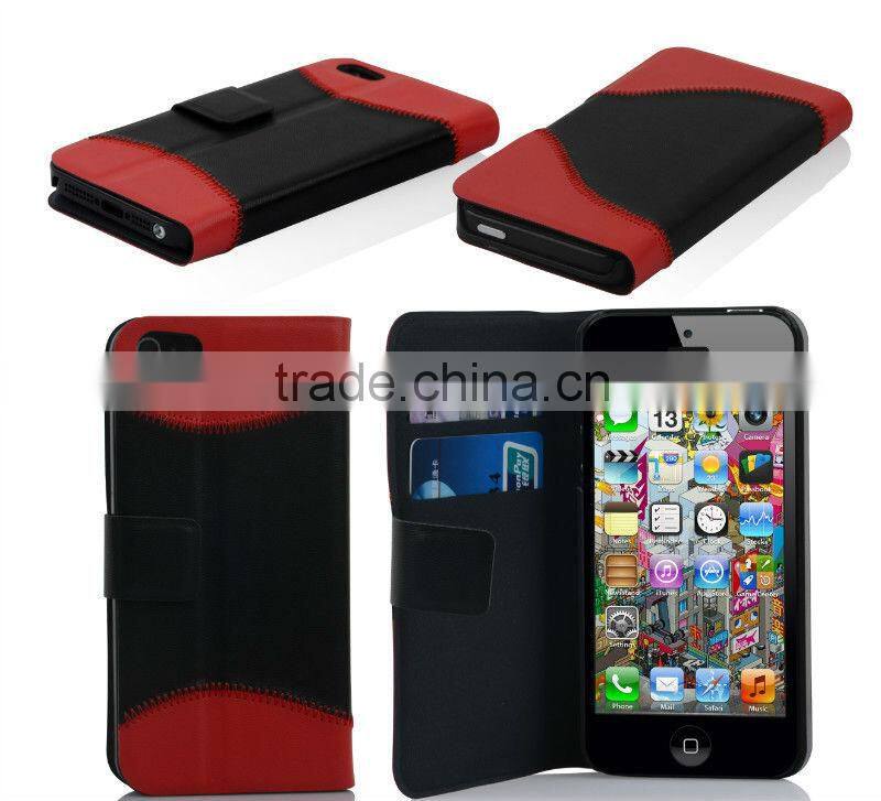 For i phone 5 case , Wallet leather case for iphone 5"