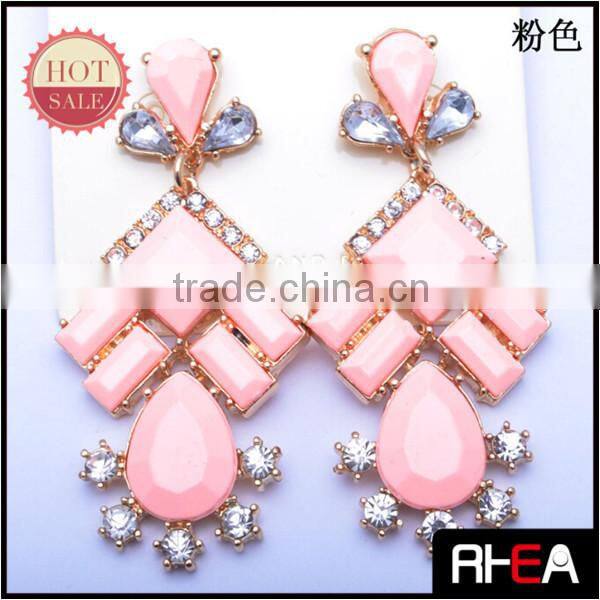 Fashion Colorful Resin Shourouk Alloy Drop Earring