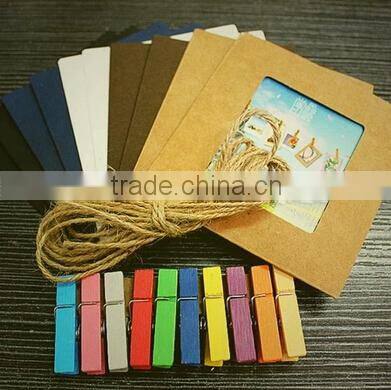 3Inches Colorful Washing Line Hanging Gallery on Line Paper Photo Frames