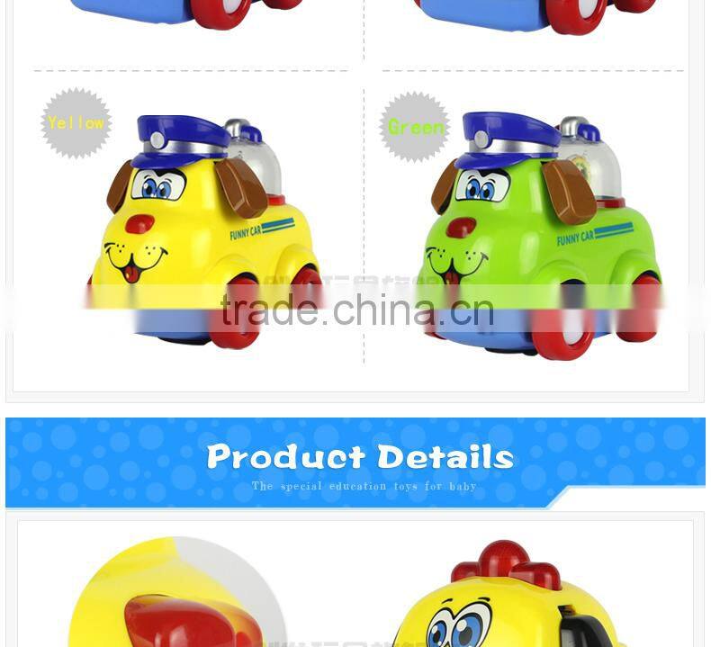 Chuangfa toys--BO doggy cars toys, bump & go animal toys car with light & music