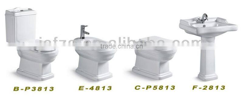 3813 sanitary ware ceramic washdown two piece p-trap arabic toilet