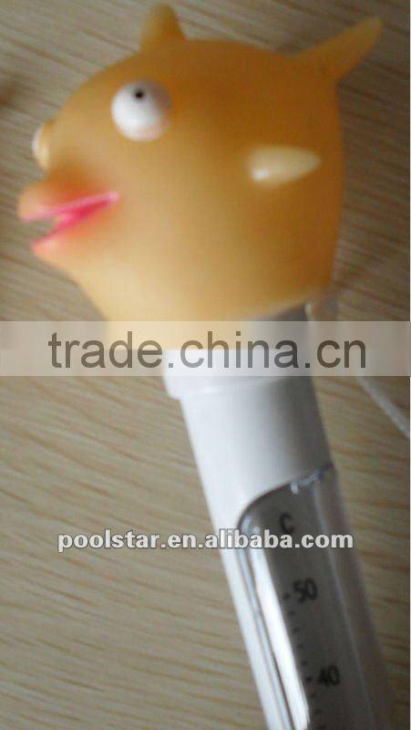 Floating Animal Thermometer in 4 styles w/ string P1509, PVC Swimming Pool Water Thermometer