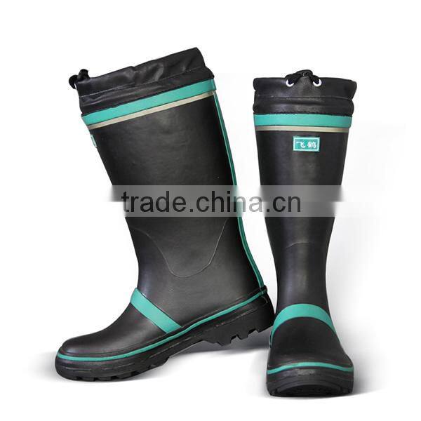 Black and Green Color Top tied Fashion Mining Rubber Boots Anti-Smashing Rubber Boots Anti-Puncture Rubber Boots