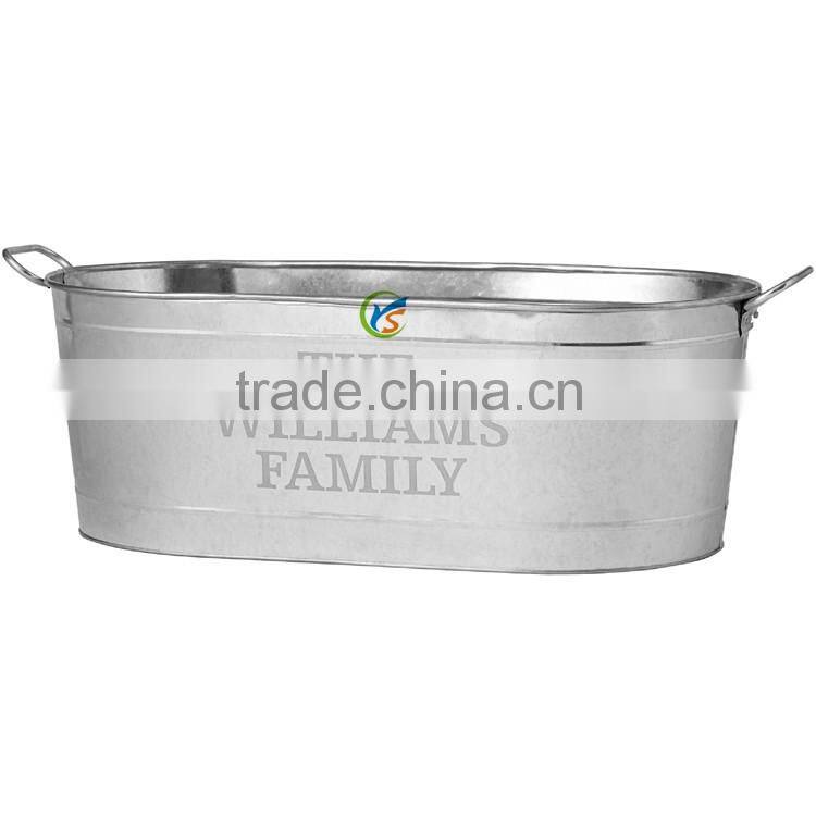 Large Metal Personalized Beverage Galvanized Tub