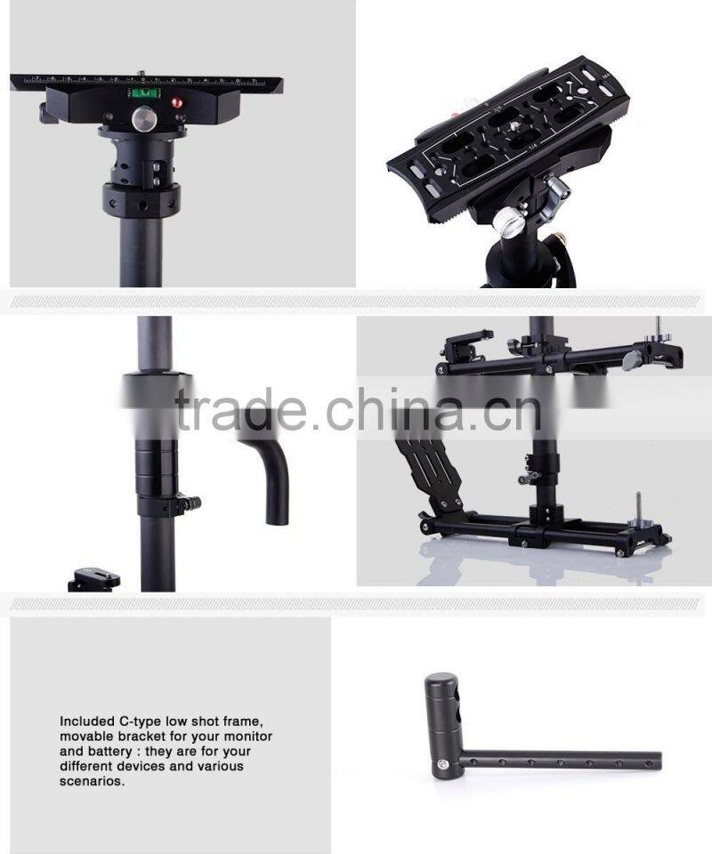 Factory supply LAING M30PII dslr camera stabilizer steadycam with carbon fiber handheld and double handle arms
