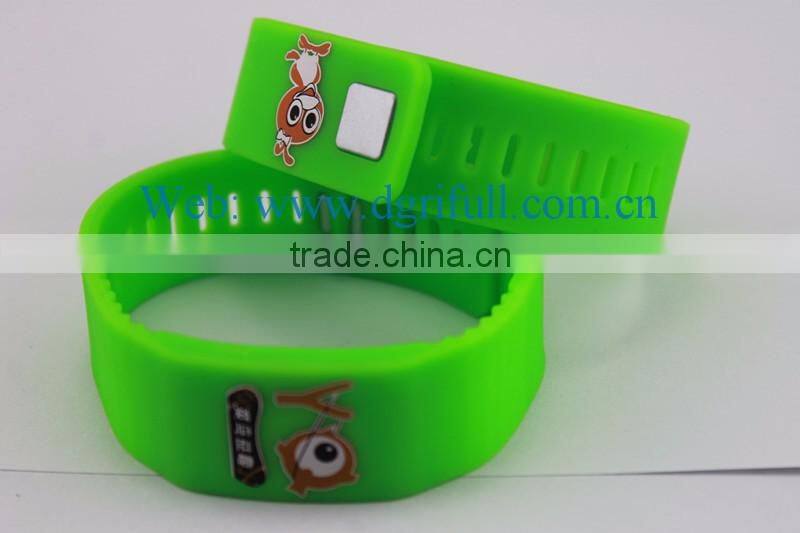 High Frequency HF justable RFID Silicone Wristband support Reading writing