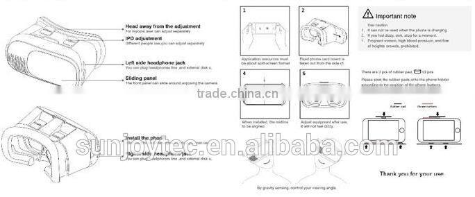 2016 Factory Supply 3D Head Mount VR Box 2nd Generation Virtual Reality vr glasses 3-6 inch