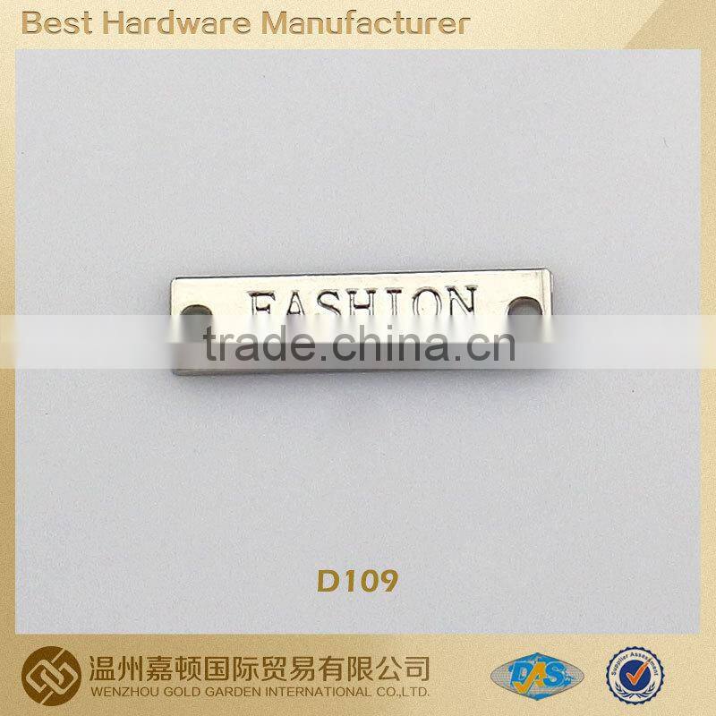 D109 hot zinc alloy gold color trousers label for pants metal trousers accessories