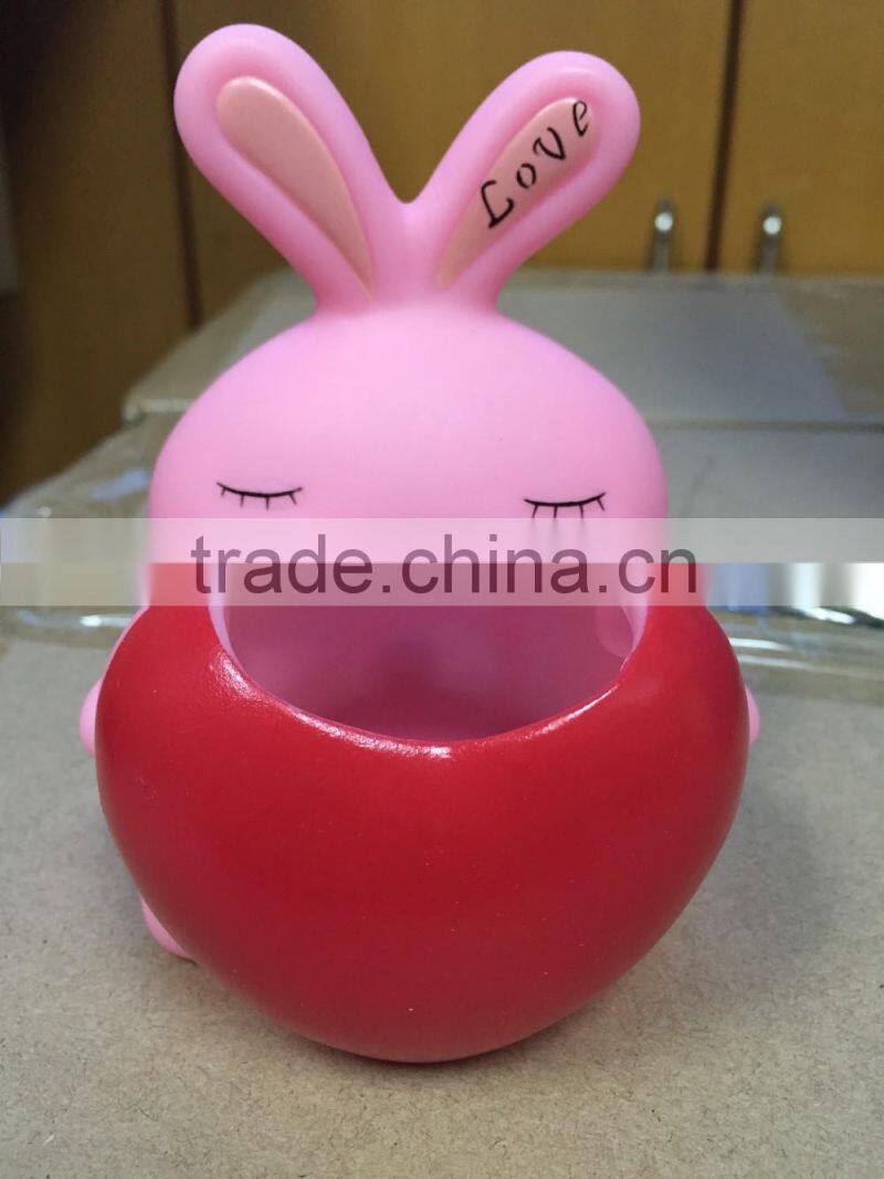 Pink Rabbit Bath Set Toy,Toothbrush Holder Plastic Toys