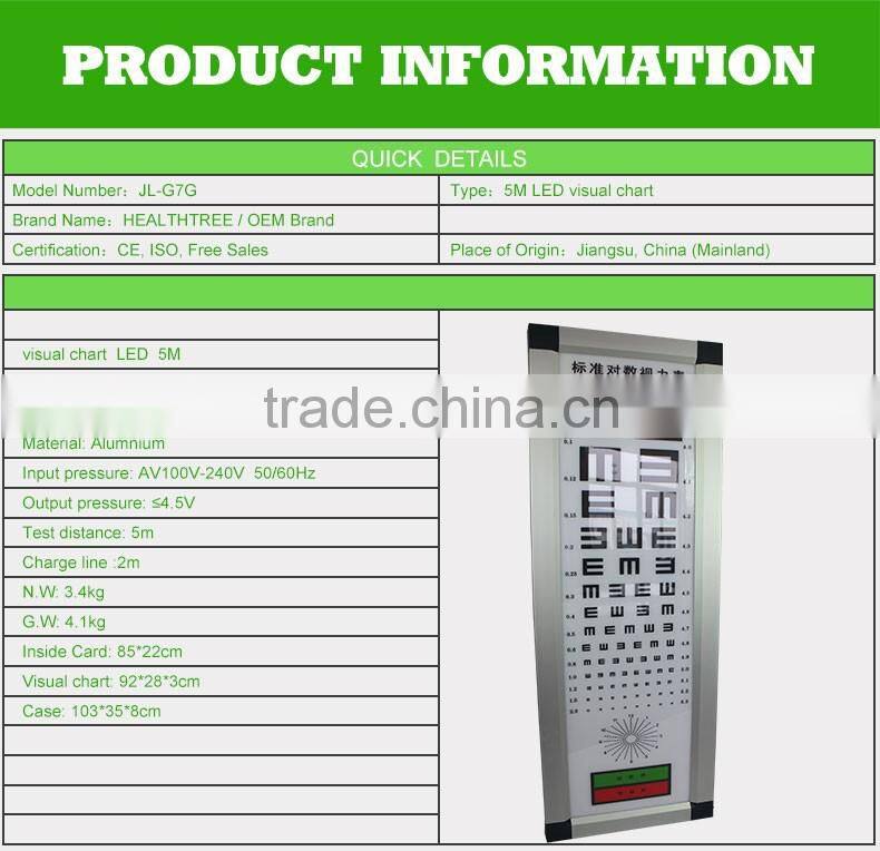 professional visual acuity chart with all Engish letter and aluminum frame