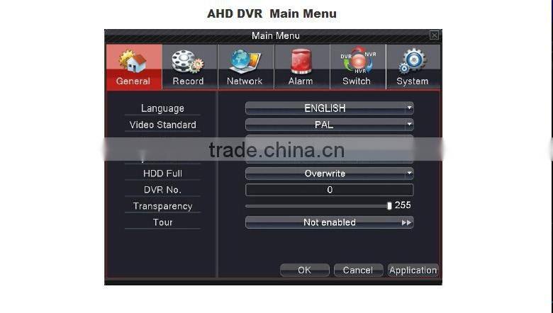 AHD DVR 4CH with hd 1080P ahd security camera system(JYR-9711AHD-Kit)