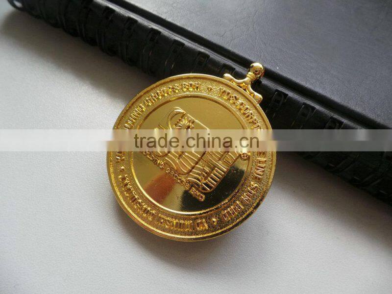 Gold plating embossed double side custom metal coin