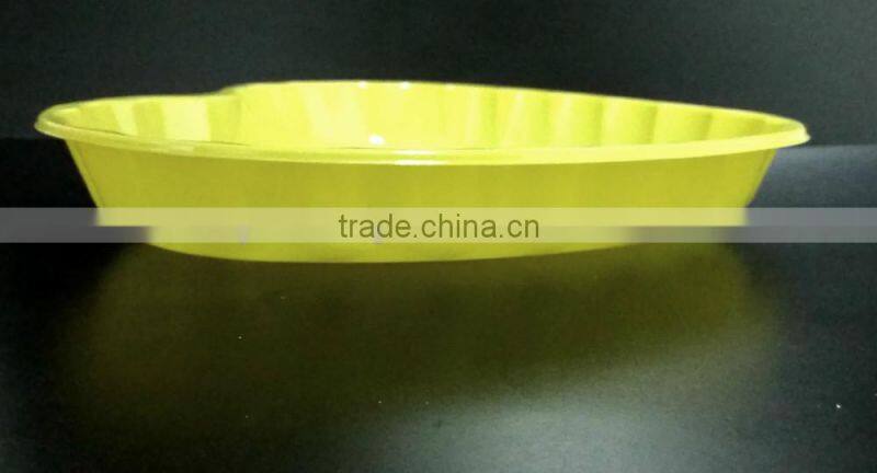 High quality plastic fruit plate heart type snack container