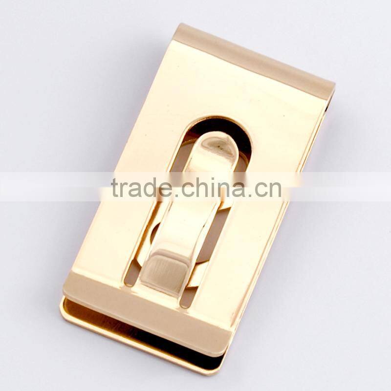Custom brass metal gold money clip