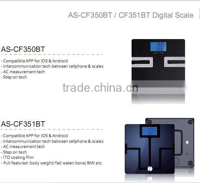 Large Scale with 4.3" Blue Screen Bluetooth 4.0 Body Analysis Function