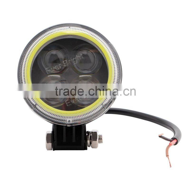 Alibaba China White 4 LED 12V Motorcycle Projector Lights with Cob Angel Eye Rings