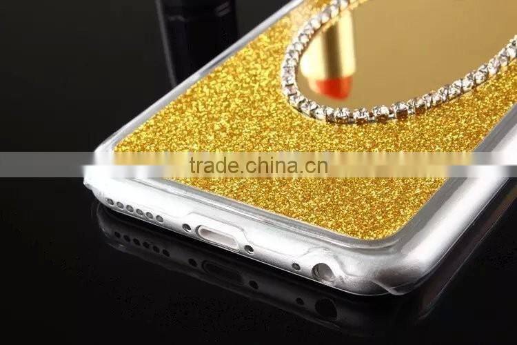 Special design mirror phone case makeup case for iphone 6 6plus with lighted mirror