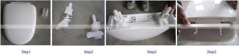 New design toilet seat d shape / u shape toilet seat with soft closing hinge