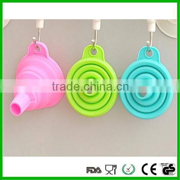 Food grade silicone foldable funnel custom mini collapsible funnel