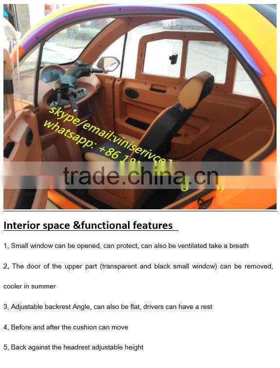 Three wheel electric automobile fully closed electric car for the elderly electric scooter