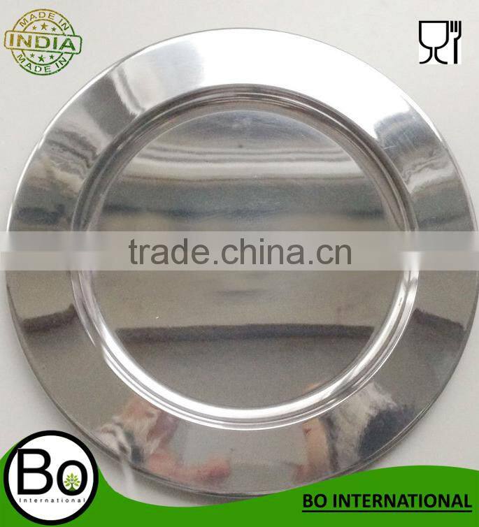 stainless steel Round Mirror food plate Tray