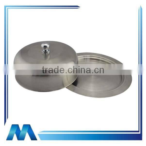 round stainless steel unique butter dish