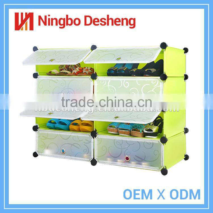 Luxury plastic magic DIY modern shoe storage cabinet with door