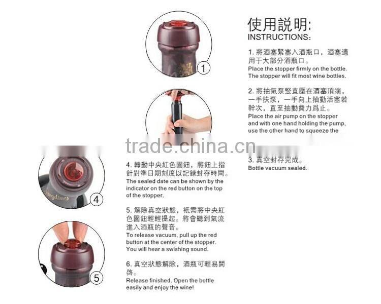 pumpable vacuum stopper bouchon useful burgundy