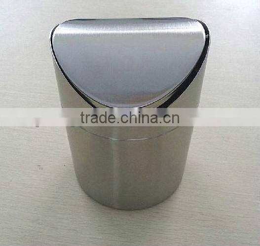 desktop stainless steel push waste bin