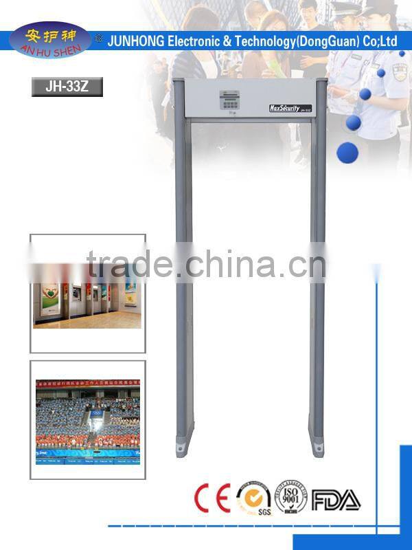 FAA standard waterproof walk through metal detector with 33 zones
