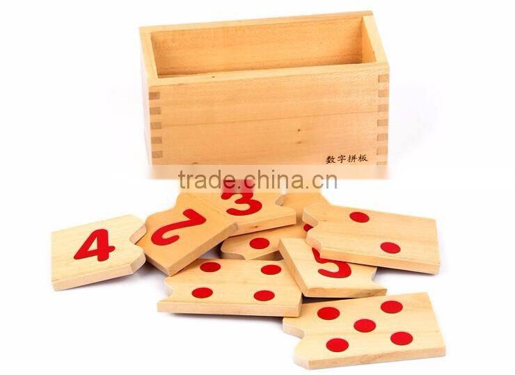 Wooden dominos Baby Early Childhood Education Montessori Number and Counter Match-up Puzzle