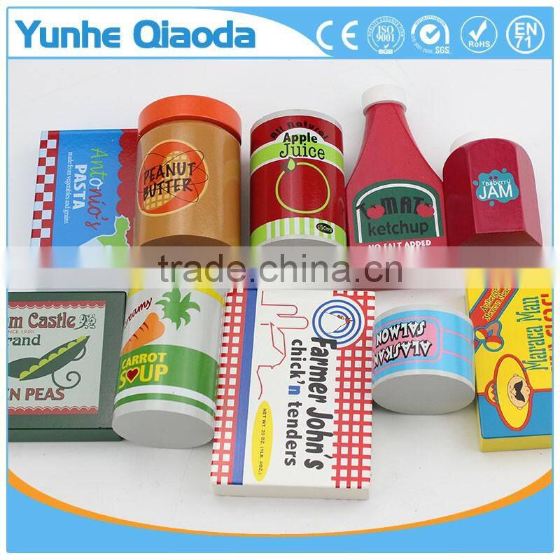 Fun durable wooden food set for years of play wooden a basket of Seasoning bundle Wood Version
