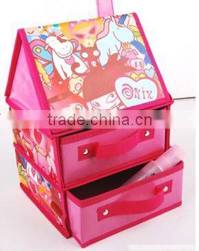 large size happy house design cartoon printed storage box case