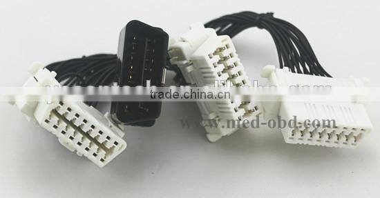 OBD2 splitter Y cable , J1962M to 3-J1962F, 1 to 3 audio spliter cable, 1ft