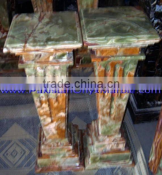 NATURAL MULTI GREEN ONYX PEDESTALS