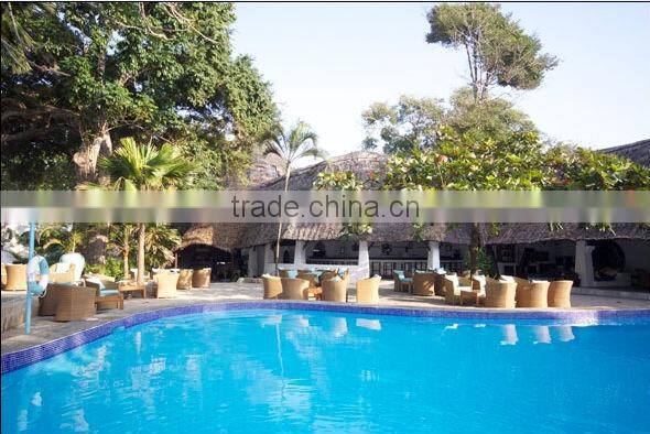 Round patio dining set with umbrella