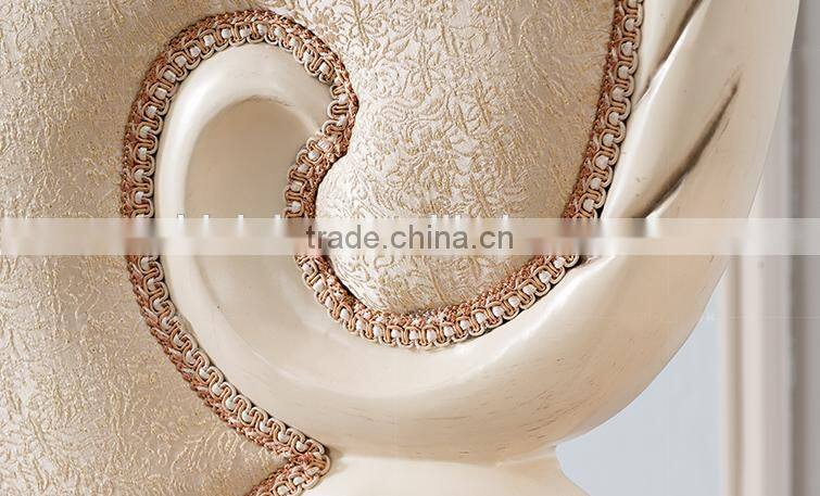 New design solid wood flower hand carving living room fabric leisure armchair