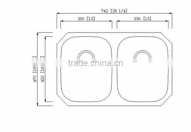 Hotsales undermount stainless steel kitchen sink7447A