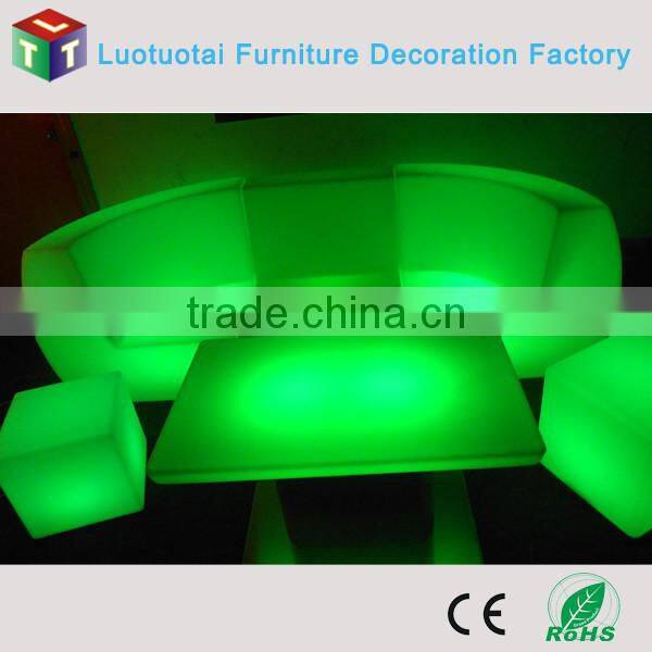 Plastic furniture glow sofa set designs in China