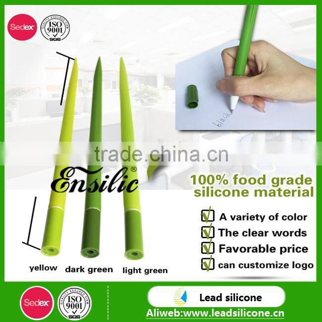 Sedex and ISO Certification New Design Silicone Grass Leaf Shaped Ball Pen