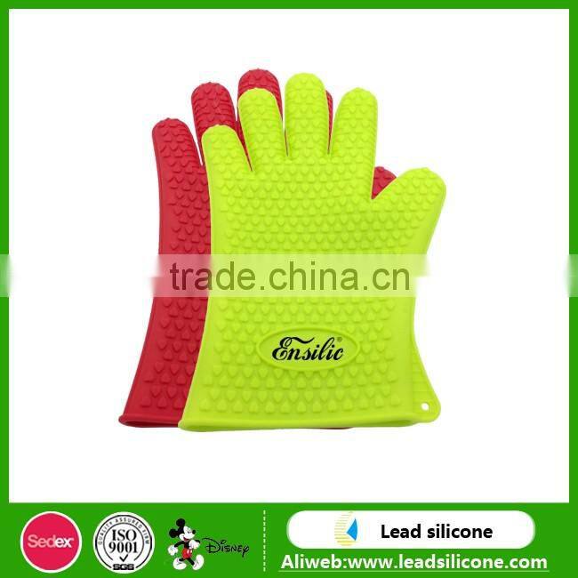 2017 HOTcolorful kitchen silicone cooking glove oven fireproof silicone gloves