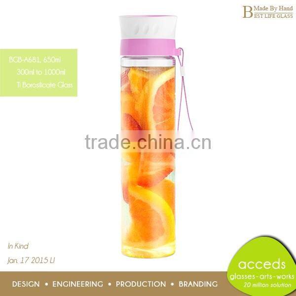 Innovative products 480ml glass fruit bottle from alibaba china market