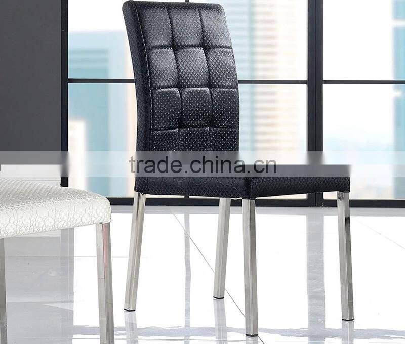 HOT SALE PU leather cover dining chair with stainless steel frame